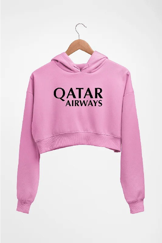 Qatar Airways Crop HOODIE FOR WOMEN Hoodie with Side Slits Relaxed Casual