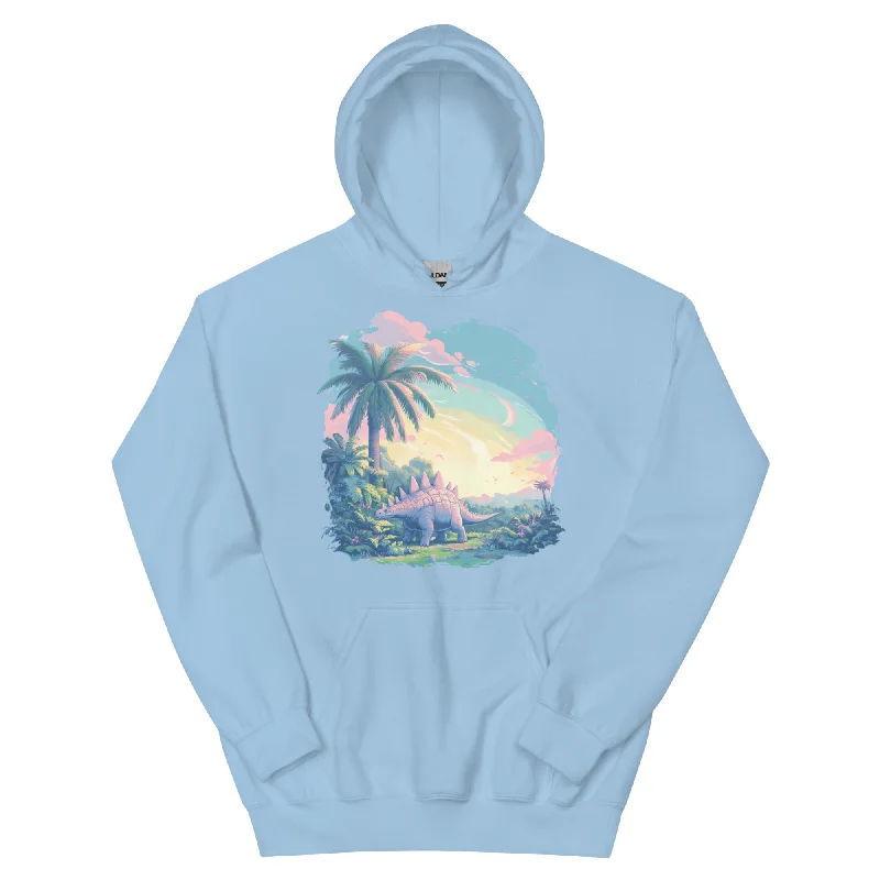 Serene Pastel Stegosaurus - Dinosaur Hoodie Hoodie with Illustration Artistic Creative Serene Pastel Stegosaurus - Dinosaur Hoodie Hoodie with Illustration Artistic Creative
