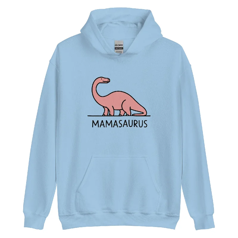 Simple Brontosaurus Mamasaurus - Women's Dinosaur Hoodie Hoodie with Tie-Dye Psychedelic Retro