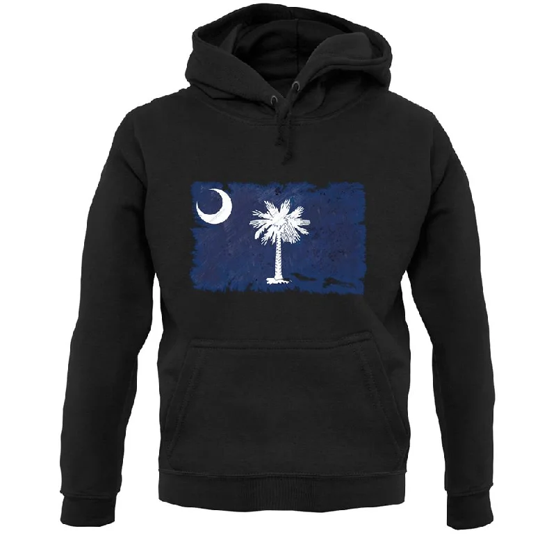 South Carolina Grunge Style Flag Unisex Hoodie Hoodie with Slim Fit Tailored Modern