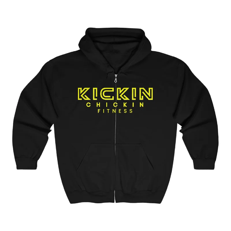 Unisex Heavy Blend™ Full Zip Hooded Sweatshirt Yellow Logo