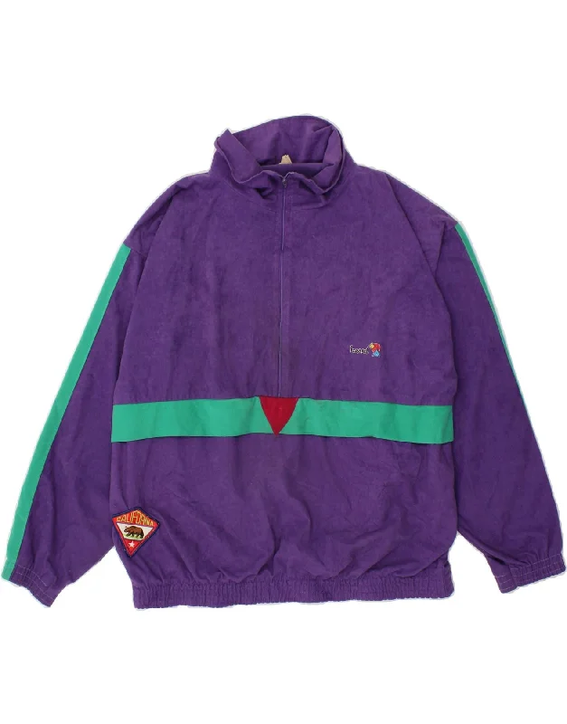 VINTAGE Womens Zip Neck Sweatshirt Jumper UK 18 XL Purple Hoodie with Back Slit Movement Comfort VINTAGE Womens Zip Neck Sweatshirt Jumper UK 18 XL Purple Hoodie with Back Slit Movement Comfort