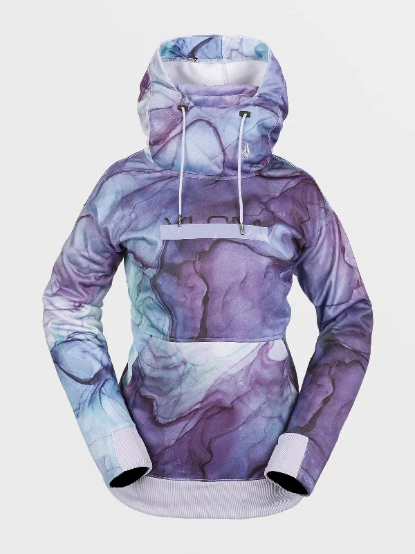 Volcom Women's Riding Hydro Hoodie Hoodie with Patch Decorative Personalized