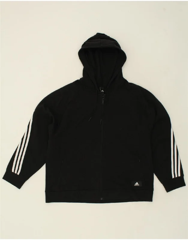 ADIDAS Mens Zip Hoodie Sweater XL Black Hooded Caped Shawl Collar