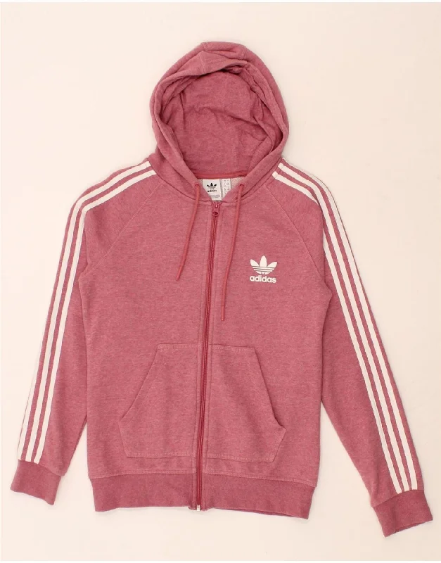 ADIDAS Womens Zip Hoodie Sweater UK 12 Medium Pink Cotton Plaid Sweater Polka Dot Checkered ADIDAS Womens Zip Hoodie Sweater UK 12 Medium Pink Cotton Plaid Sweater Polka Dot Checkered