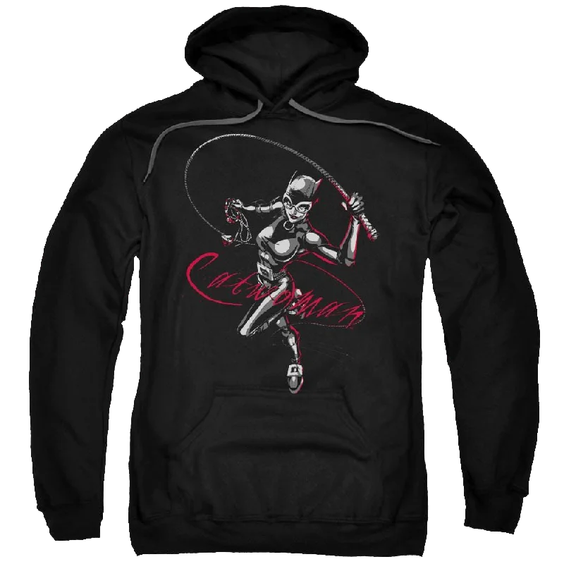 Batman Kitten With A Whip - Pullover Hoodie Kimono Neck Pullover