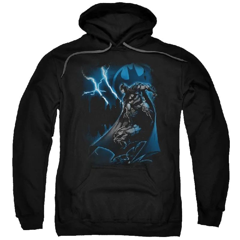 Batman Lightning Strikes - Pullover Hoodie Crew Neck Wool