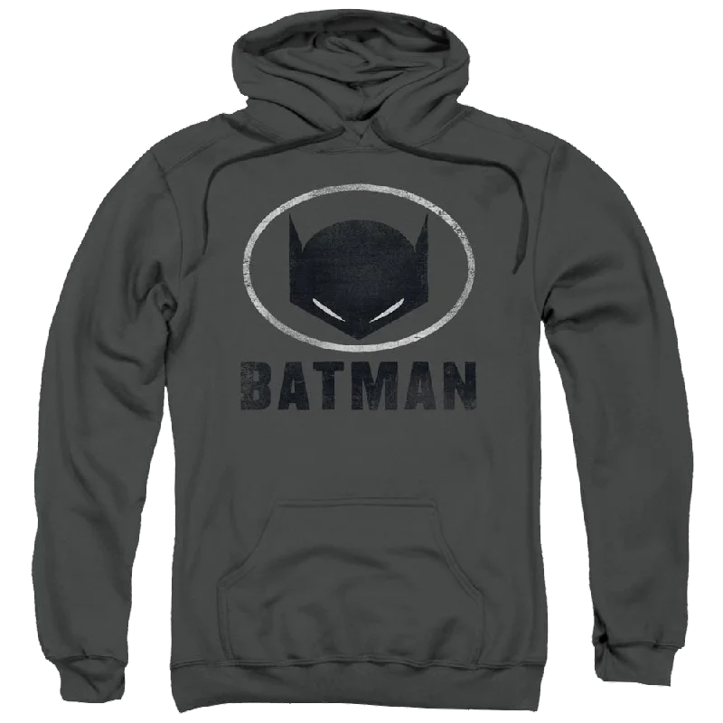 Batman Mask In Oval - Pullover Hoodie Asymmetrical Neck Pullover