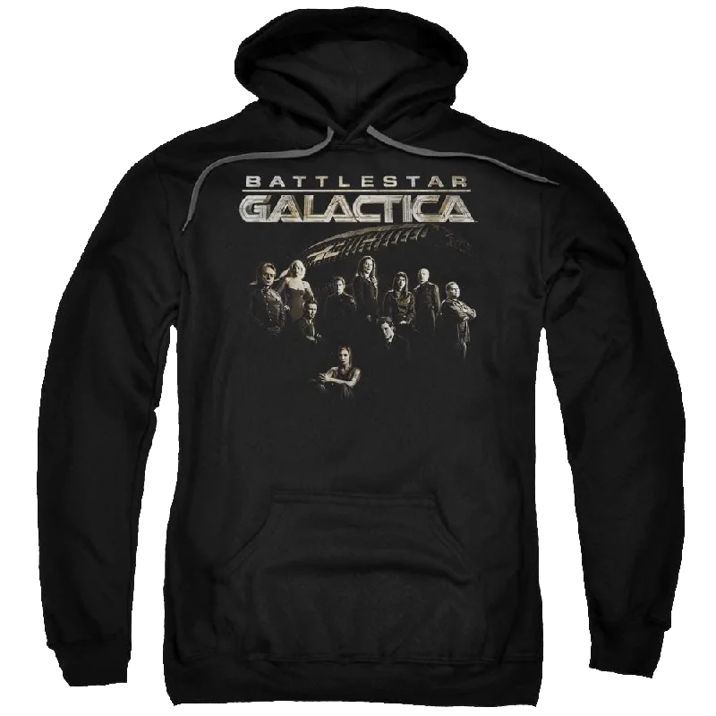 Battlestar Galactica Battle Cast - Pullover Hoodie Boxy Neck Sweater