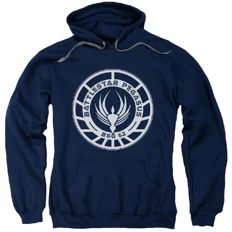 Battlestar Galactica Pegasus Badge - Pullover Hoodie Long Bell Sleeve