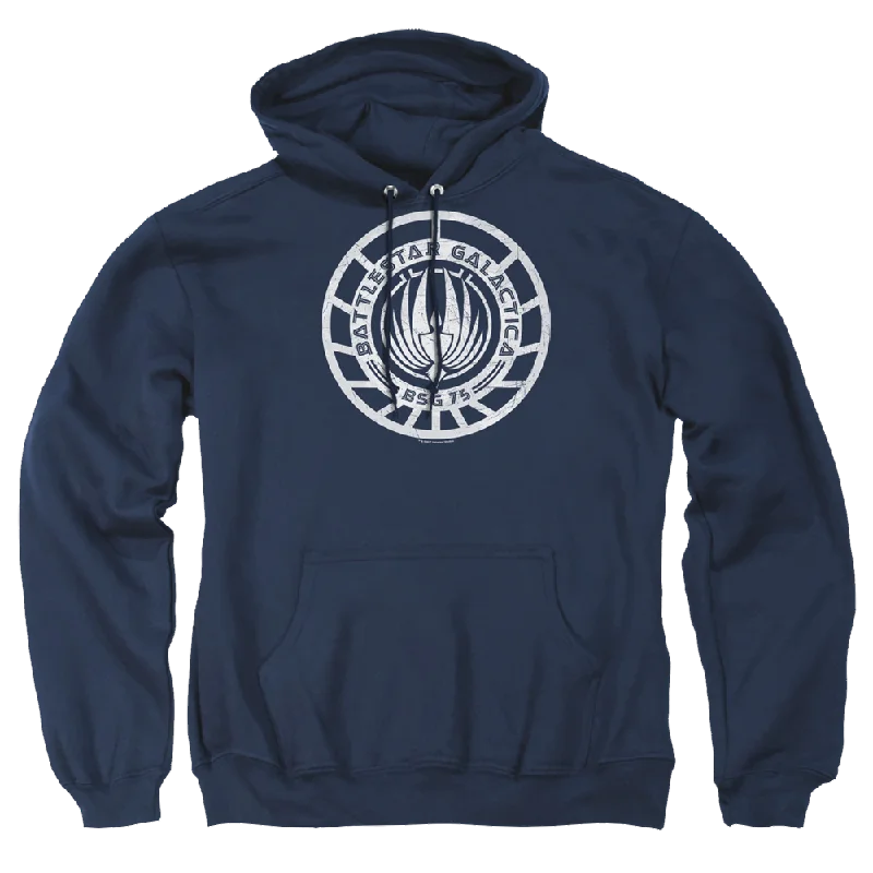 Battlestar Galactica Scratched Bsg Logo - Pullover Hoodie Elbow Length Sleeve