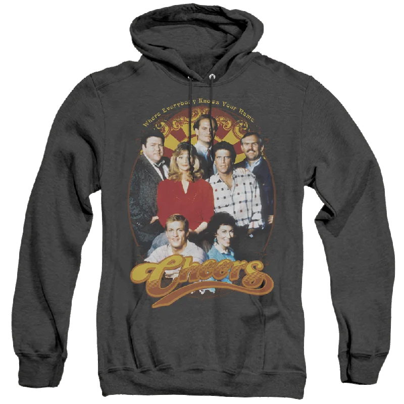 Cheers Group Shot - Heather Pullover Hoodie Peter Pan Collar