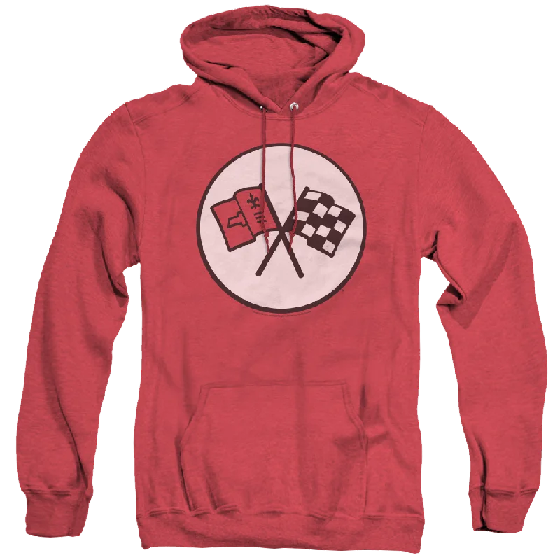 Chevrolet 2Nd Gen Vette Logo - Heather Pullover Hoodie Short Sleeve Top