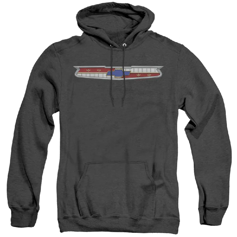 Chevrolet 56 Bel Air Emblem - Heather Pullover Hoodie Short Puff Sleeve