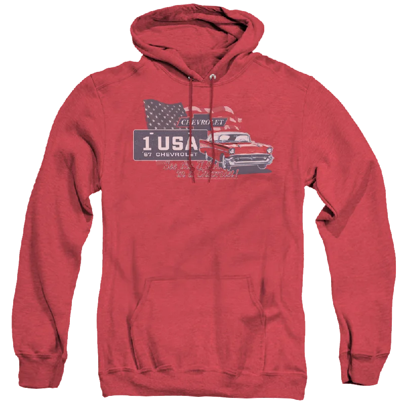 Chevrolet See The Usa - Heather Pullover Hoodie Crew Neck Wool