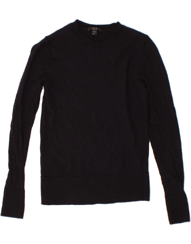 COS Womens Crew Neck Jumper Sweater UK 4 XS Black Wool Welt Pockets Slit Pockets Flap Pockets COS Womens Crew Neck Jumper Sweater UK 4 XS Black Wool Welt Pockets Slit Pockets Flap Pockets