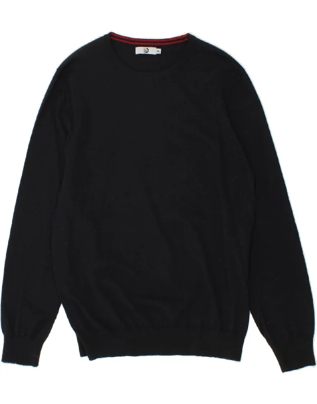 DACK'S Womens Crew Neck Jumper Sweater XL Black Thin Thick Dense