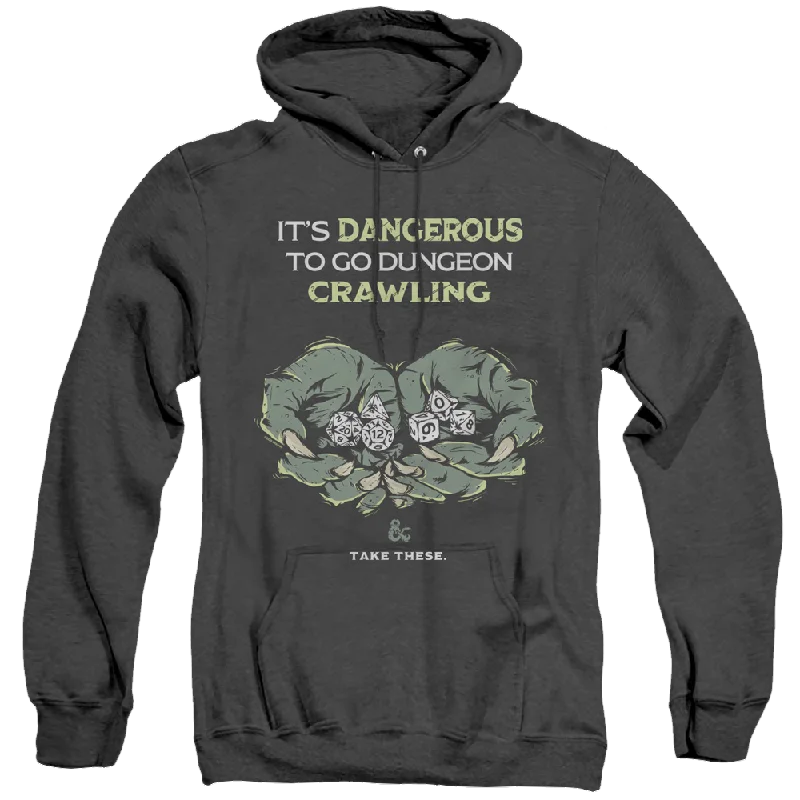 Dungeons & Dragons Dangerous To Go Alone - Heather Pullover Hoodie One Shoulder Top