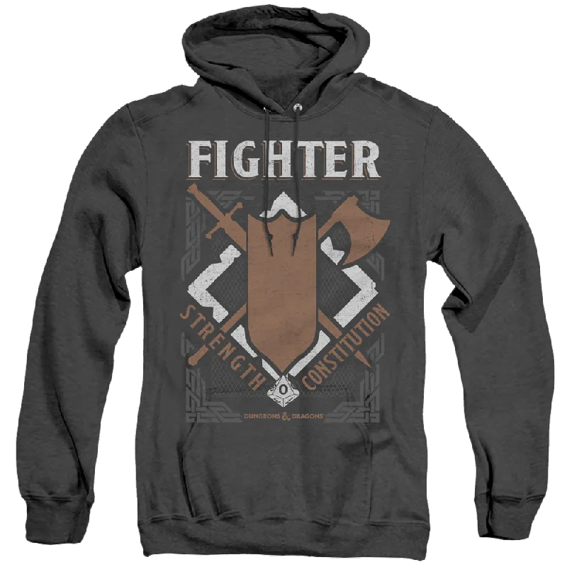 Dungeons & Dragons Fighter - Heather Pullover Hoodie Turtleneck Warm Pullover