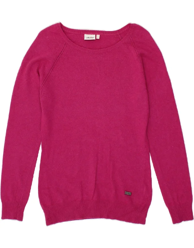 ELLESSE Womens Boat Neck Jumper Sweater UK 14 Large Pink Wool Soft Cozy Warm