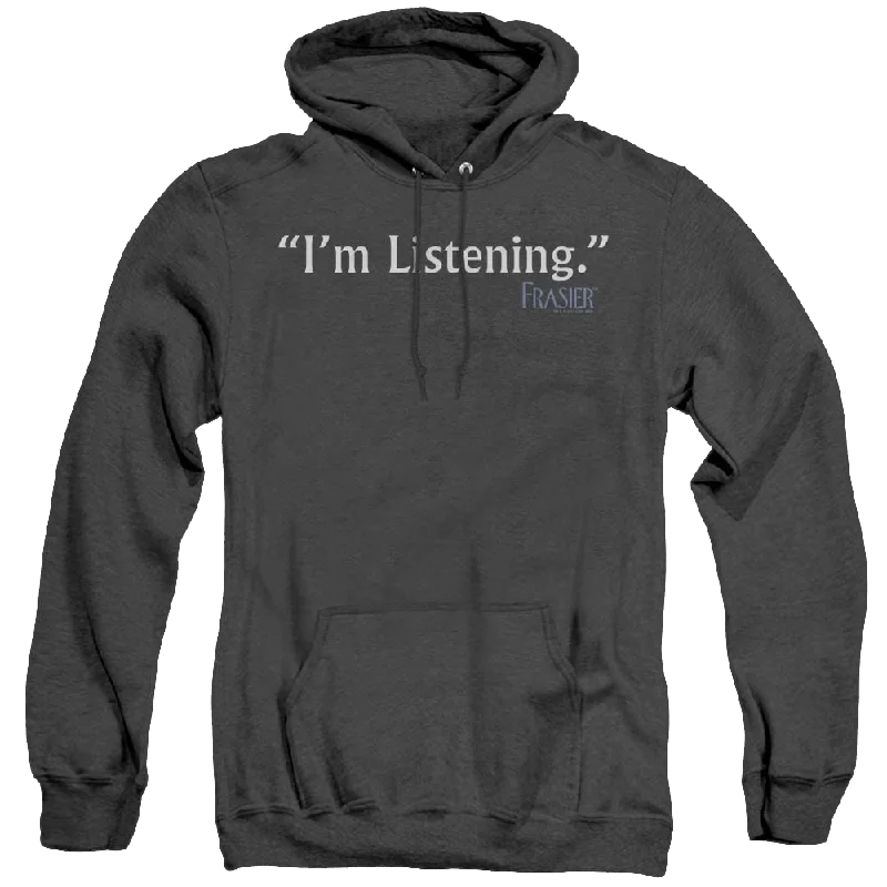 Frasier Im Listening - Heather Pullover Hoodie One Shoulder Top