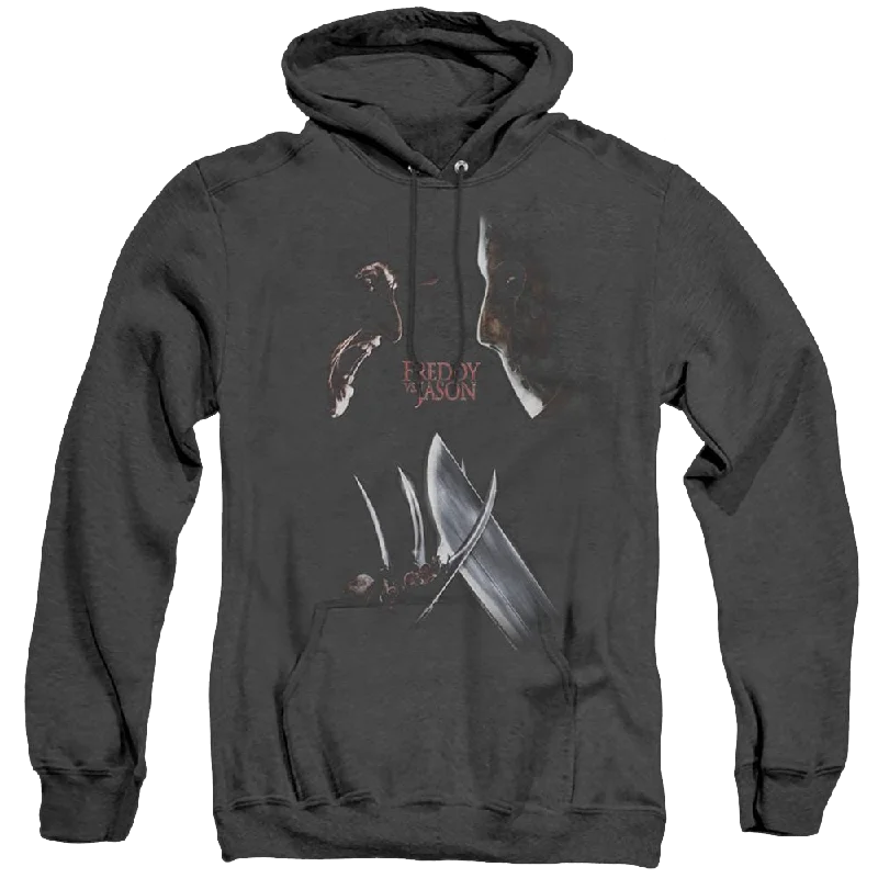 Freddy Vs Jason Face Off - Heather Pullover Hoodie Solo Sleeve Pullover