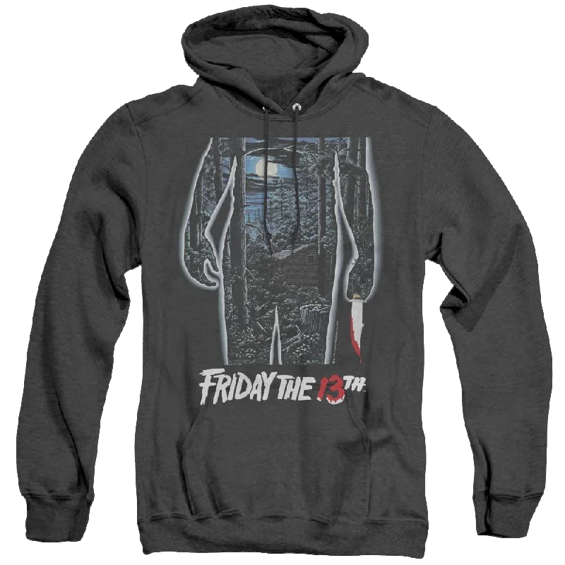 Friday The 13Th 13Th Poster - Heather Pullover Hoodie Batwing Sleeve Top