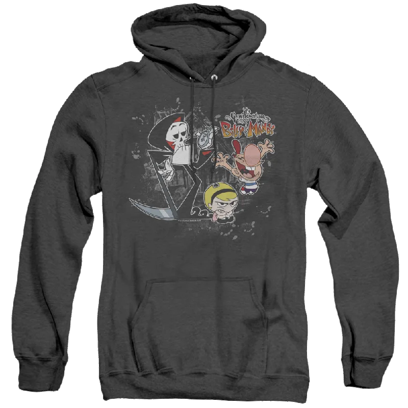 Grim Adventures of Billy & Mandy, The Splatter Cast - Heather Pullover Hoodie Gathered Sleeve Pullover