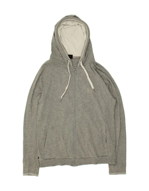 HUGO BOSS Mens Zip Hoodie Sweater Medium Grey Cotton Mesh Blend Leather Blend Suede Blend HUGO BOSS Mens Zip Hoodie Sweater Medium Grey Cotton Mesh Blend Leather Blend Suede Blend