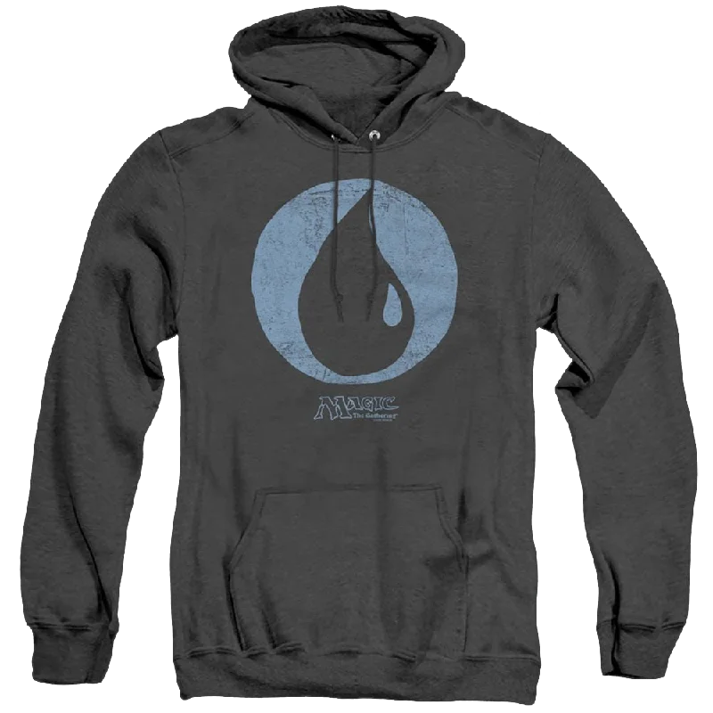 Magic The Gathering Blue Symbol - Heather Pullover Hoodie Keyhole Neck Pullover