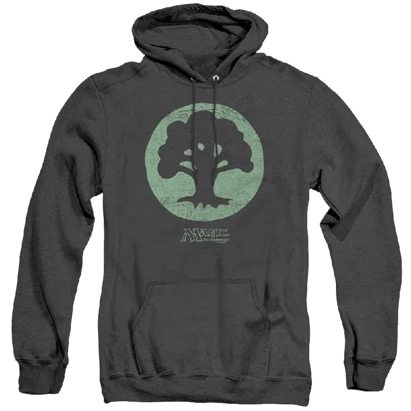 Magic The Gathering Green Symbol - Heather Pullover Hoodie Jewel Neck Pullover