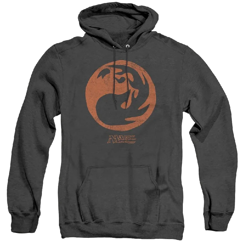 Magic The Gathering Red Symbol - Heather Pullover Hoodie High Neck Pullover