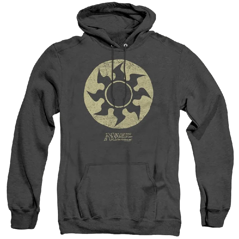 Magic The Gathering White Symbol - Heather Pullover Hoodie Halter Neck Top