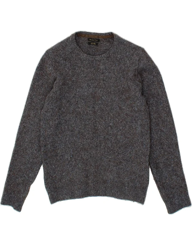 MASSIMO DUTTI Womens Crew Neck Jumper Sweater UK 10 Small Grey Flecked Elegant Classic Vintage