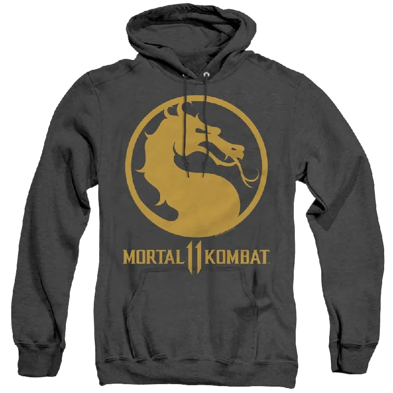 Mortal Kombat Dragon Logo - Heather Pullover Hoodie Soft Wool Sweater