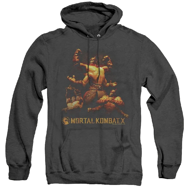 Mortal Kombat Goro - Heather Pullover Hoodie One Shoulder Top