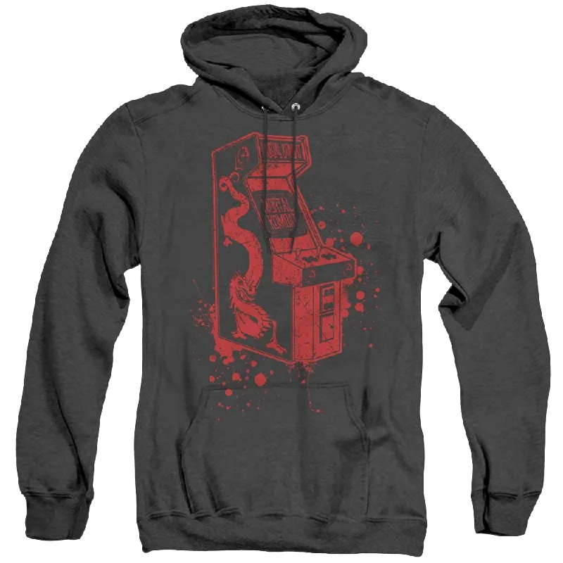 Mortal Kombat Insert Coin - Heather Pullover Hoodie Notched Neck Pullover