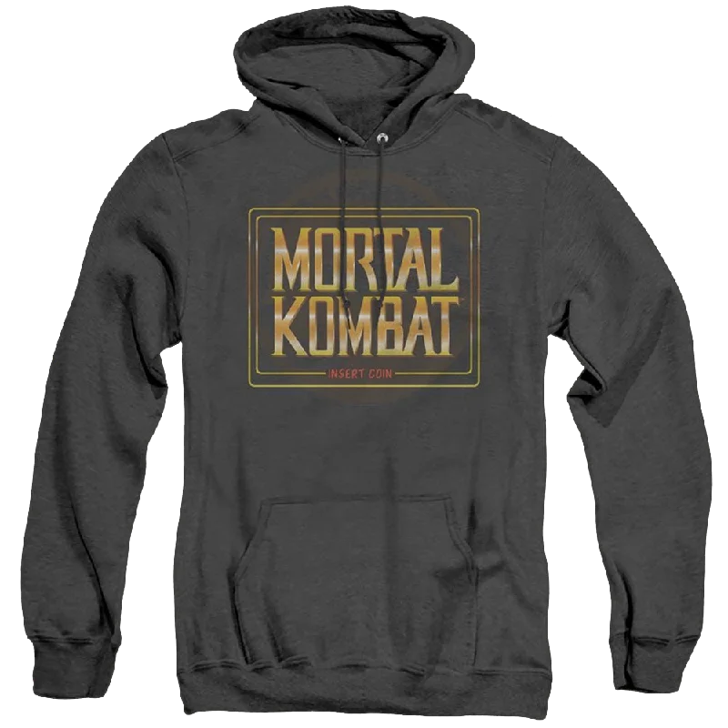 Mortal Kombat Insert Coin - Heather Pullover Hoodie Crew Neck Wool