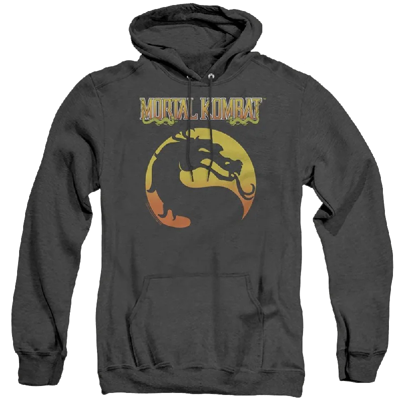 Mortal Kombat Logo - Heather Pullover Hoodie Mock Neck Pullover