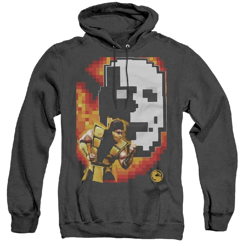 Mortal Kombat Scorpion - Heather Pullover Hoodie One Shoulder Top