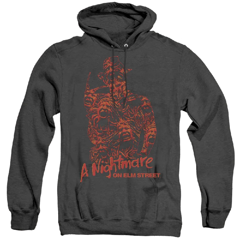 Nightmare On Elm Street Chest Of Souls - Heather Pullover Hoodie Ruffled Neck Pullover Nightmare On Elm Street Chest Of Souls - Heather Pullover Hoodie Ruffled Neck Pullover