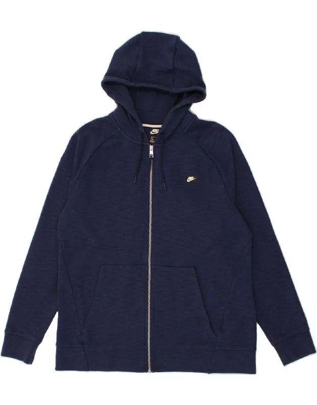 NIKE Mens Zip Hoodie Sweater Large Navy Blue Cotton Beaded Sweater Sequined Faux Fur NIKE Mens Zip Hoodie Sweater Large Navy Blue Cotton Beaded Sweater Sequined Faux Fur