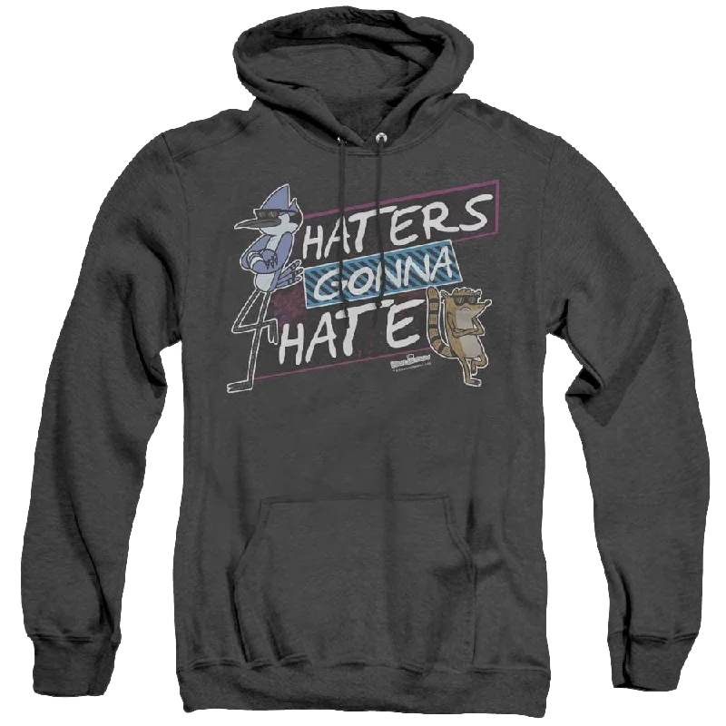 Regular Show, The Haters Gonna Hate - Heather Pullover Hoodie Cap Sleeve Casual
