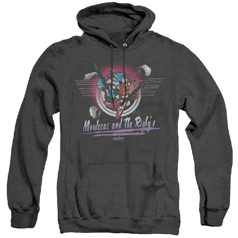 Regular Show, The Mordecai & The Rigbys - Heather Pullover Hoodie Long Bell Sleeve