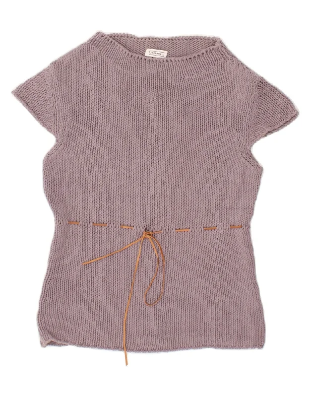 STEFANEL Womens Short Sleeve Boat Neck Jumper Sweater UK 10 Small Grey Thin Thick Dense STEFANEL Womens Short Sleeve Boat Neck Jumper Sweater UK 10 Small Grey Thin Thick Dense