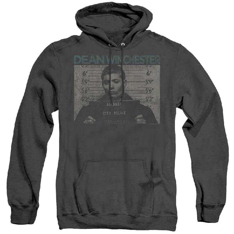 Supernatural Dean Mug Shot - Heather Pullover Hoodie Saggy Sleeve Comfort
