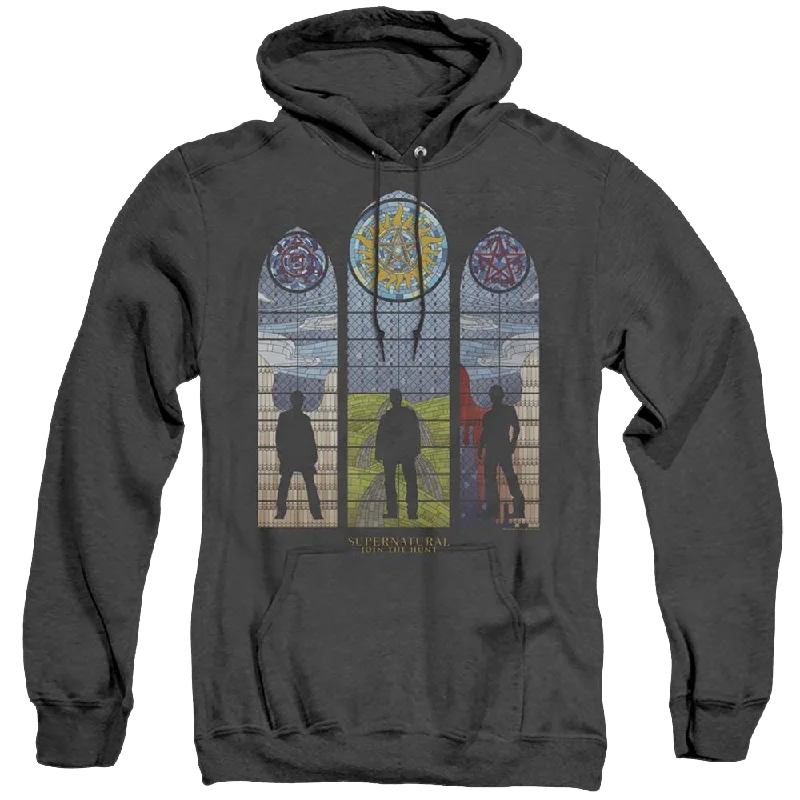 Supernatural Stained Glass - Heather Pullover Hoodie Slim Sleeve Pullover
