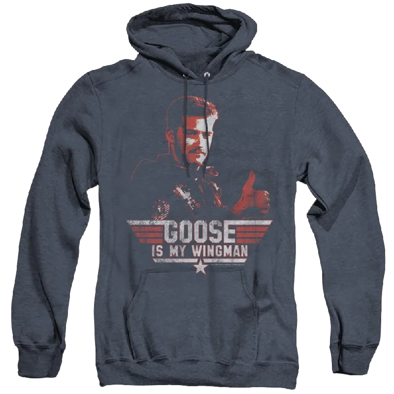 Top Gun Wingman Goose - Heather Pullover Hoodie Mock Neck Pullover