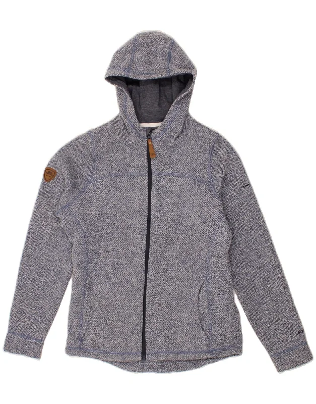 TRESPASS Womens Zip Hoodie Sweater UK 14 Medium Blue Polyester High Neck Crew Neck V-Neck