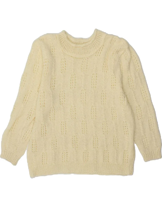 VINTAGE Womens Boat Neck Jumper Sweater UK 16 Large Off White Stretchy Elastic Breathable VINTAGE Womens Boat Neck Jumper Sweater UK 16 Large Off White Stretchy Elastic Breathable